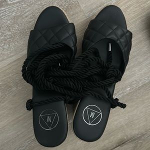 Lace up the leg heels wedges